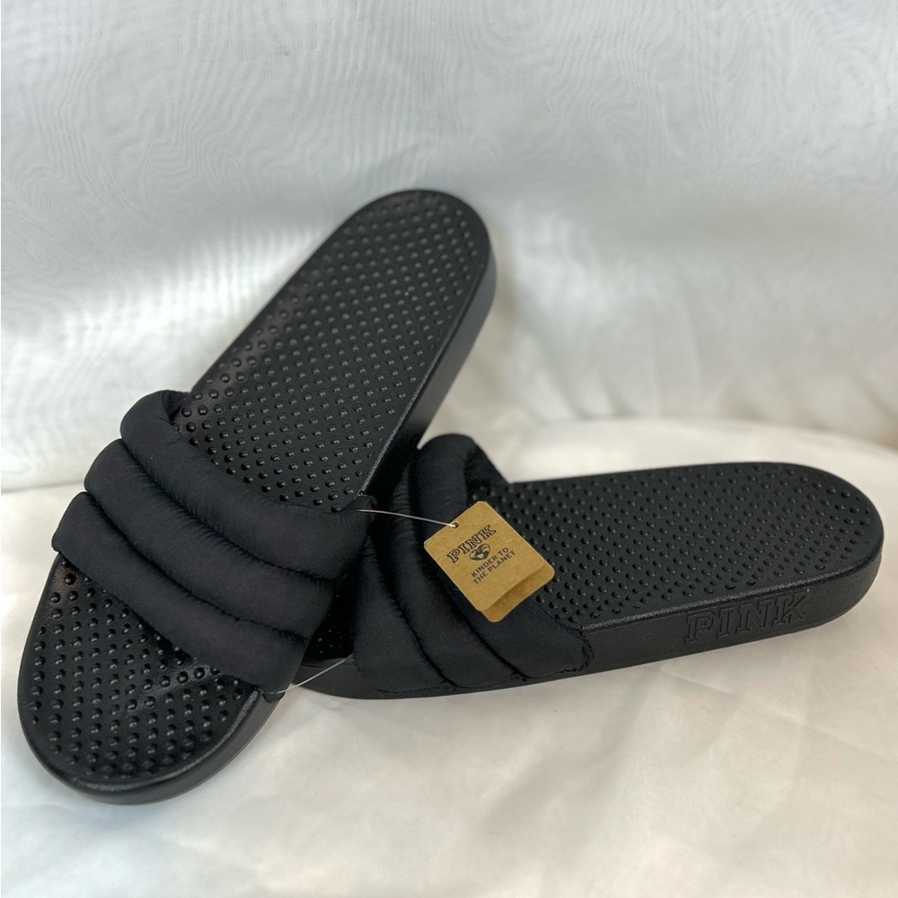 NWT VS Pink Puff Slides sandals shoes / sz large